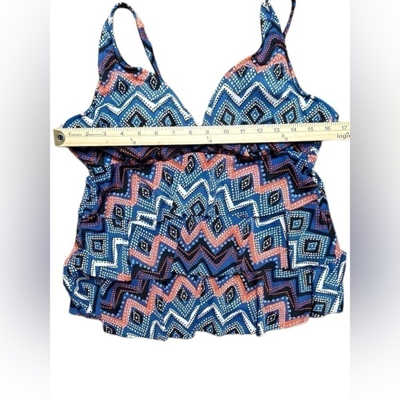 Tankini Tribal Geometric Pattern Tiered Ruffled Colorful womens xsmall kids 12 - Picture 10 of 11